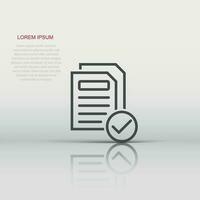 Document icon in flat style. Report vector illustration on white isolated background. Paper sheet business concept.