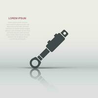 Hydraulic icon in flat style. Cylinder vector illustration on white isolated background. Equipment business concept.