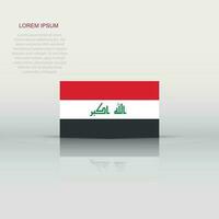 Iraq flag icon in flat style. National sign vector illustration. Politic business concept.