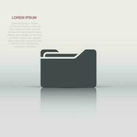 File folder icon in flat style. Documents archive vector illustration on white isolated background. Storage business concept.