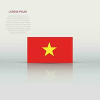 Vietnam flag icon in flat style. National sign vector illustration. Politic business concept.