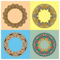 decorativo arabescos lleno de formas y colores para pared decoración y hogar decoración vector