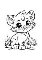 Coloring baby animals for kids vector