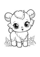 Coloring baby animals for kids vector