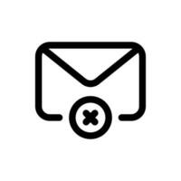 Simple Delete Message icon. The icon can be used for websites, print templates, presentation templates, illustrations, etc vector