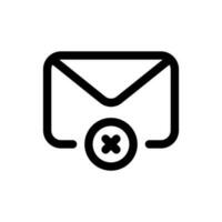 Simple Delete Message icon. The icon can be used for websites, print templates, presentation templates, illustrations, etc vector