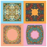 Decorative arabesques full of shapes and colors for wall decor and home decoration vector