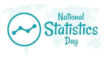 National statistics day with circle statistics icon and world map background in flat design vector