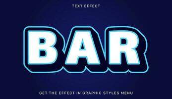 Bar editable text effect in 3d style. Suitable for brand or business logo vector