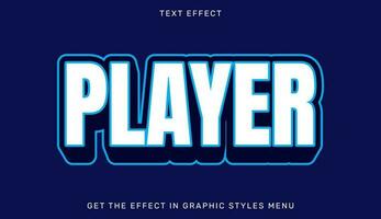 Player editable text effect template in 3d style. Suitable for brand or business logo vector