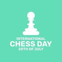 World Chess Day with pawn icon and green background in flat design vector