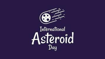 Vector illustration of International asteroid day with falling meteor icon in flat design