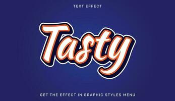 Tasty editable text effect template in 3d style. Suitable for brand or business logo vector