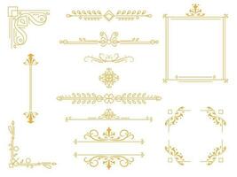 Vintage Floral elements for design of monograms, invitations, frames vector set