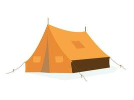 Tourist camping tent, campsite sport equipment, Hiking, hunting, fishing canvas vector