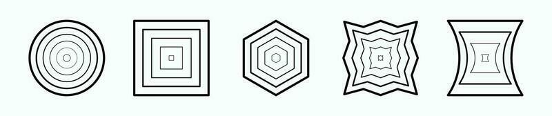 Geometric shape line icon set - Vector. vector