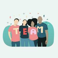 Teamwork concept. Group of people. Vector illustration in flat style