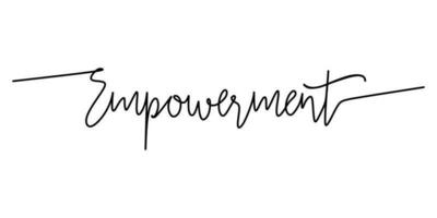 One continuous line drawing typography line art of empowerment word vector