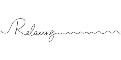 One continuous line drawing typography line art of relaxing word vector