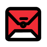 Red Email, mail icon transparent background png