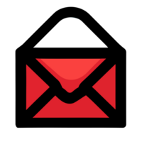 rouge e-mail, courrier icône transparent Contexte png