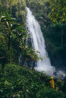 khun korn cascada un icónico natural atracción sitio y más alto cascadas alto 70 metros en chiang rai provincia de tailandia foto