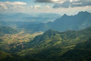 The beautiful scenery of the mountains range between the border of Thai and Laos. photo