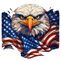 Adler mit amerikanisch Flagge . ai generiert png