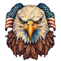 aquila con americano bandiera . ai generato png