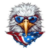 Adler mit amerikanisch Flagge Sonnenbrille . ai generiert png