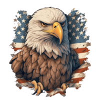 Adler mit amerikanisch Flagge . ai generiert png