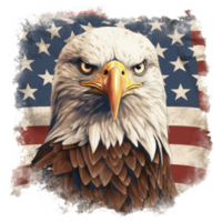 Adler mit amerikanisch Flagge . ai generiert png