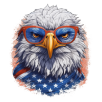 Adler mit amerikanisch Flagge Sonnenbrille . ai generiert png