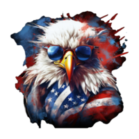 Adler mit amerikanisch Flagge Sonnenbrille . ai generiert png