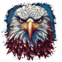 aquila con americano bandiera . ai generato png