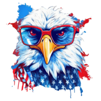 Adler mit amerikanisch Flagge Sonnenbrille . ai generiert png