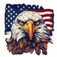 águila con americano bandera . ai generado png