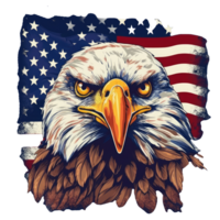 aquila con americano bandiera . ai generato png