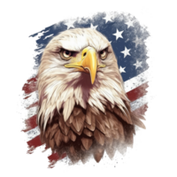Adler mit amerikanisch Flagge . ai generiert png
