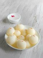 Sponge Rasgulla sweets, famous indian sweet food photo