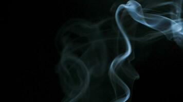 astratto Fumo sorge su nel bellissimo turbinii su nero sfondo. video