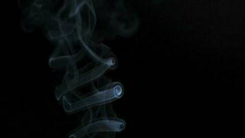 resumen fumar sube arriba en hermosa remolinos en negro antecedentes. video