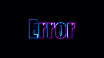 Schleife Error Blau Rosa Neon- Text bewirken Hintergrund video