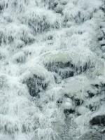 Frozen mountain waterfall. Waterfall with ice. Winter background. photo