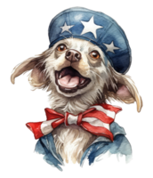 Cute Patriotic Schnoodle dog Wearing Uncle Sam Hat US Independence Day . png