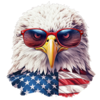 Adler mit amerikanisch Flagge Sonnenbrille . ai generiert png