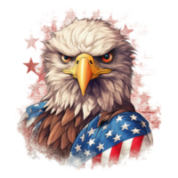 Adler mit amerikanisch Flagge . ai generiert png