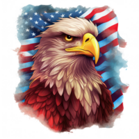 Águia com americano bandeira . ai gerado png