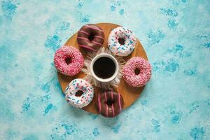 Sweet colored donuts photo