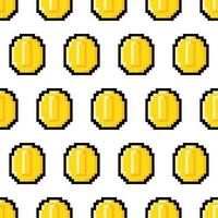 Pixel coins pattern. vector
